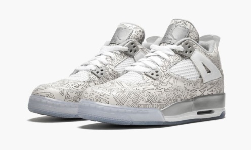 Air Jordan Greece 4 Retro Laser Bg ασπρο/μαυρο-βολτ