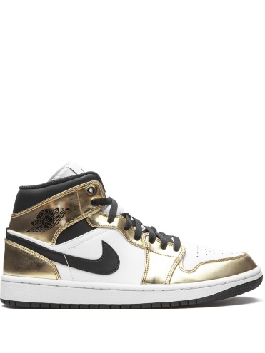 Air Jordan Greece 1 Mid Se Metallic Gold Sneakers