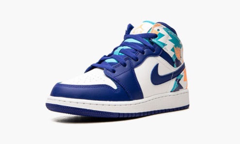 Air Jordan Greece 1 Mid Gs γεωμετρική εκτύπωση