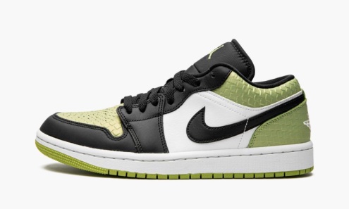 Wmns Air Jordan Greece 1 Low Se Vivid Green Snakeskin