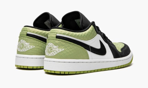 Wmns Air Jordan Greece 1 Low Se Vivid Green Snakeskin
