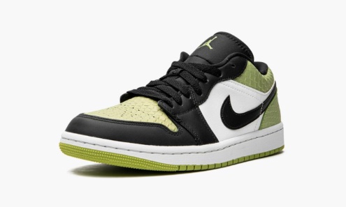 Wmns Air Jordan Greece 1 Low Se Vivid Green Snakeskin