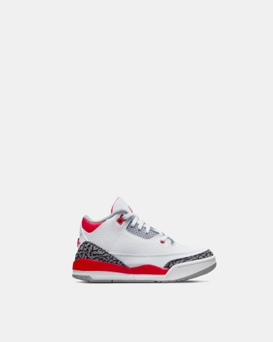 Ps Air Jordan Greece 3 ρετρό λευκό/κόκκινο της φωτιάς