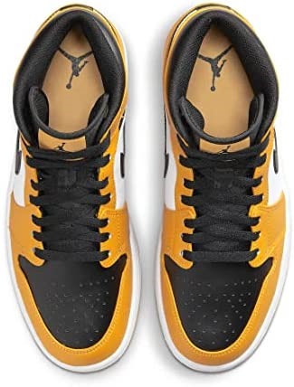Air Jordan Greece 1 Mid Men Fashion Shoes Taxi-λευκο-μαυρο