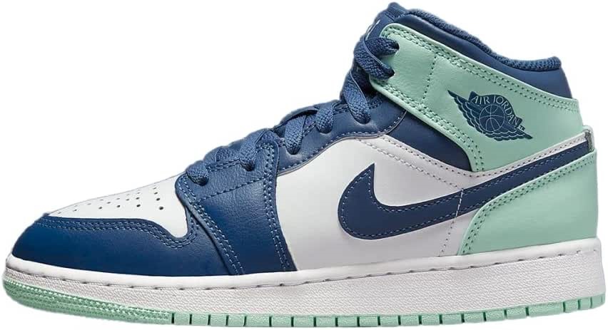 μεγάλα παιδιά Air Jordan Greece 1 Mid Blue Mint Mystic Navy-mint Foam-λευκό