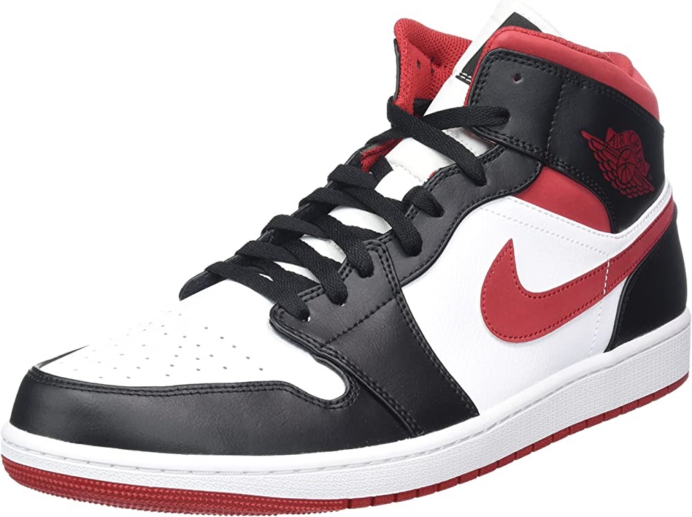 Nike Air Jordan Greece 1 Mid Men Sneaker ενηλίκων λευκό-γυμναστήριο κόκκινο-μαύρο