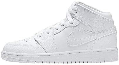 Nike Boys Greece Air Jordan 1 Mid Gs Sneaker λευκό-λευκό 7 μεγάλα παιδιά