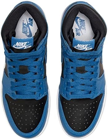 Nike Kids Air Jordan Greece 1 ρετρό ψηλό παπούτσι μπάσκετ Og Gs σκούρο Marina μπλε-μαύρο